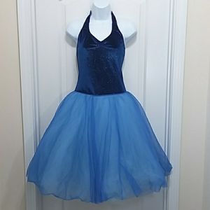 Cicci Velvet Blue Sparkle Tutu Dress